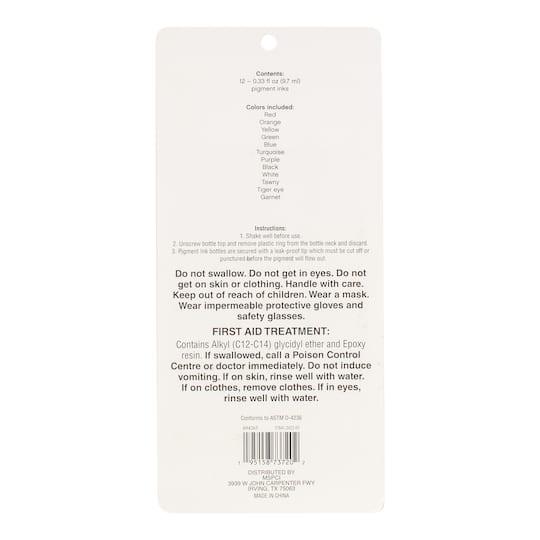 6 Packs: 12 ct. (72 total) Bold Resin Pigment Inks by Craft Smart®